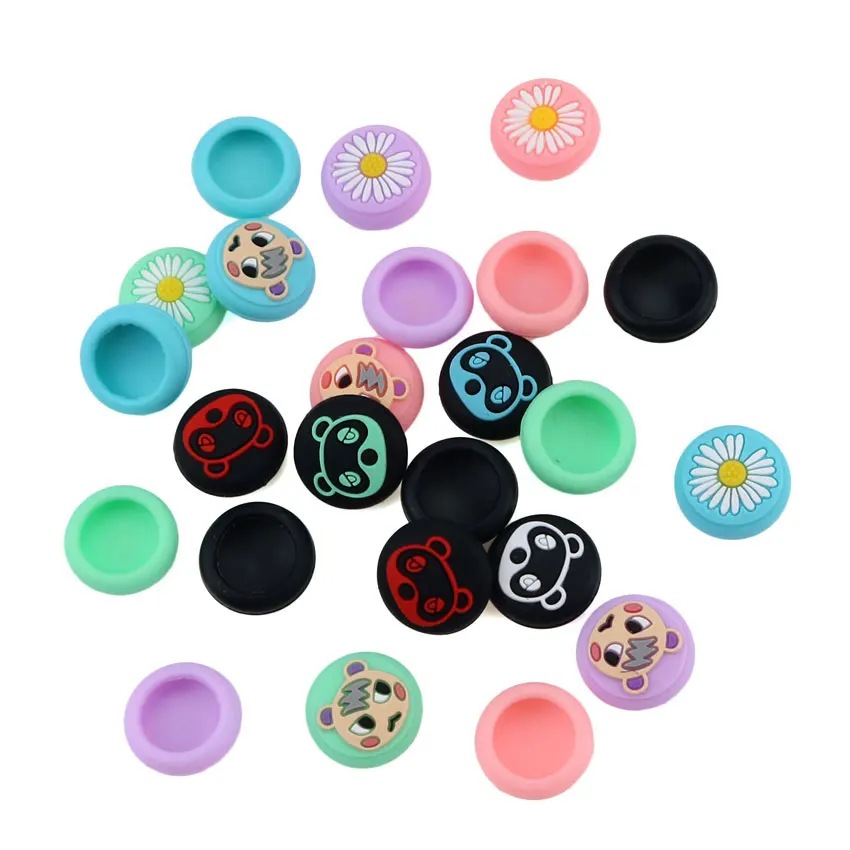 ChengHaoRan 2pcs Bear Thumb Stick Grip Cap Joystick Cover For Nintendo Switch NS Lite Joy-Con Controller Soft Thumbstick Case |