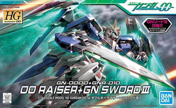 

Bandai HG Gundam 00 HG00 GN-0000 GNR-010 00 Raiser GN Sword III Assembly Model Anime Figures Collectible Table Ornament