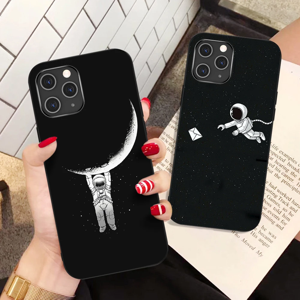 

Astronaut Space Planet Case for IPhone 13 12 Mini Pro X XS XR 7 8 6 Plus 13 11 Pro Max SE 2020 Soft Silicone Cover Fundas Coque