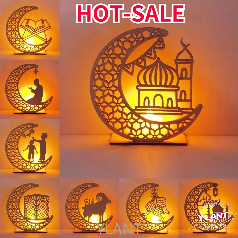 

Луна, деревянное ремесло, ИД Мубарак, Декор, яркий фонарь Рамадан, кареем, исламский мусульманский ИД, Аль-Фитр, декоративные принадлежности