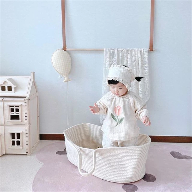 

NEW Baby Moses Basket Sleeping and Mattress Newborn Baby Sleeping Bed Cradle Moses Basket with Stand Travel Bed Co Sleeper