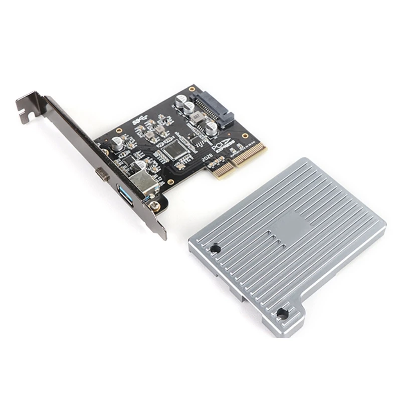 

X7AA 2-port PCI-E USB Riser Card PCIe Converter PCI-E to USB 3.0 Gen 2 Expansion Card PCI-Express Slot 4x for Windows 8/10