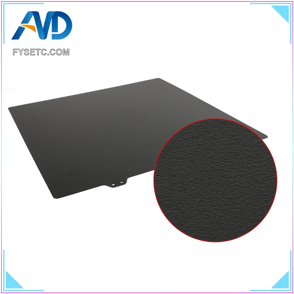 

310x310mm Black Double Sided Textured PEI Spring Steel Sheet Powder Coated PEI Plate For CR10 CR-10S CR10S
