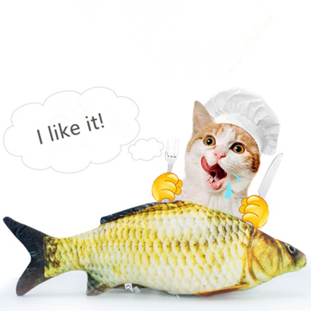 Pet Soft Plush 3D Fish Shape Cat Toy Interactive Gifts Catnip Toys Stuffed Pillow Doll Simulation Playing For | Дом и сад
