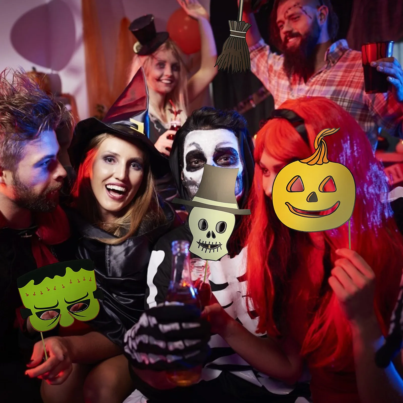 

13pcs Halloween Photo Booth Props,creative Halloween Decorations Funny Juguetes Para Niños Jouet Enfant Игрушки Для Детей