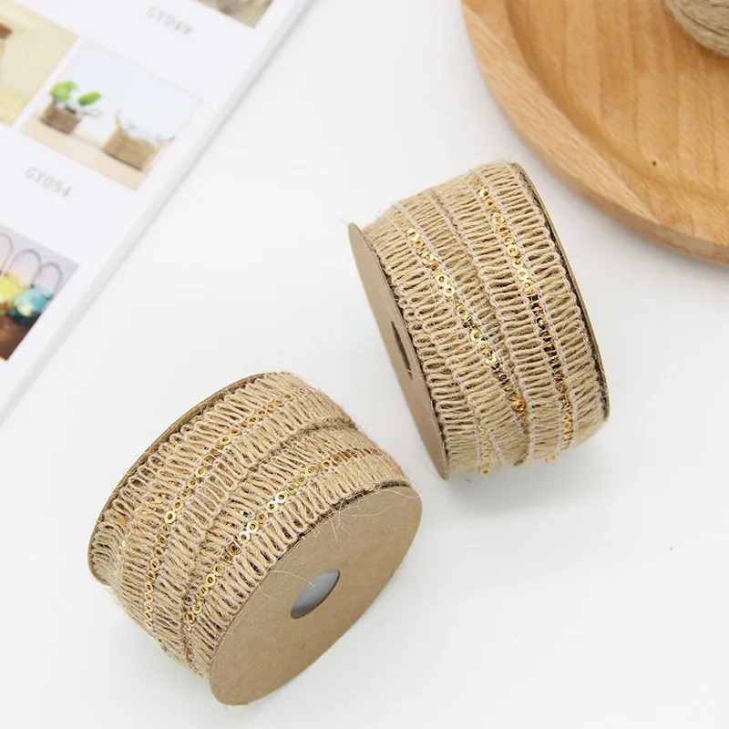 2 см 10 метров блесток выдолбленные пеньковая веревка джутовая DIY макраме шнур Garment