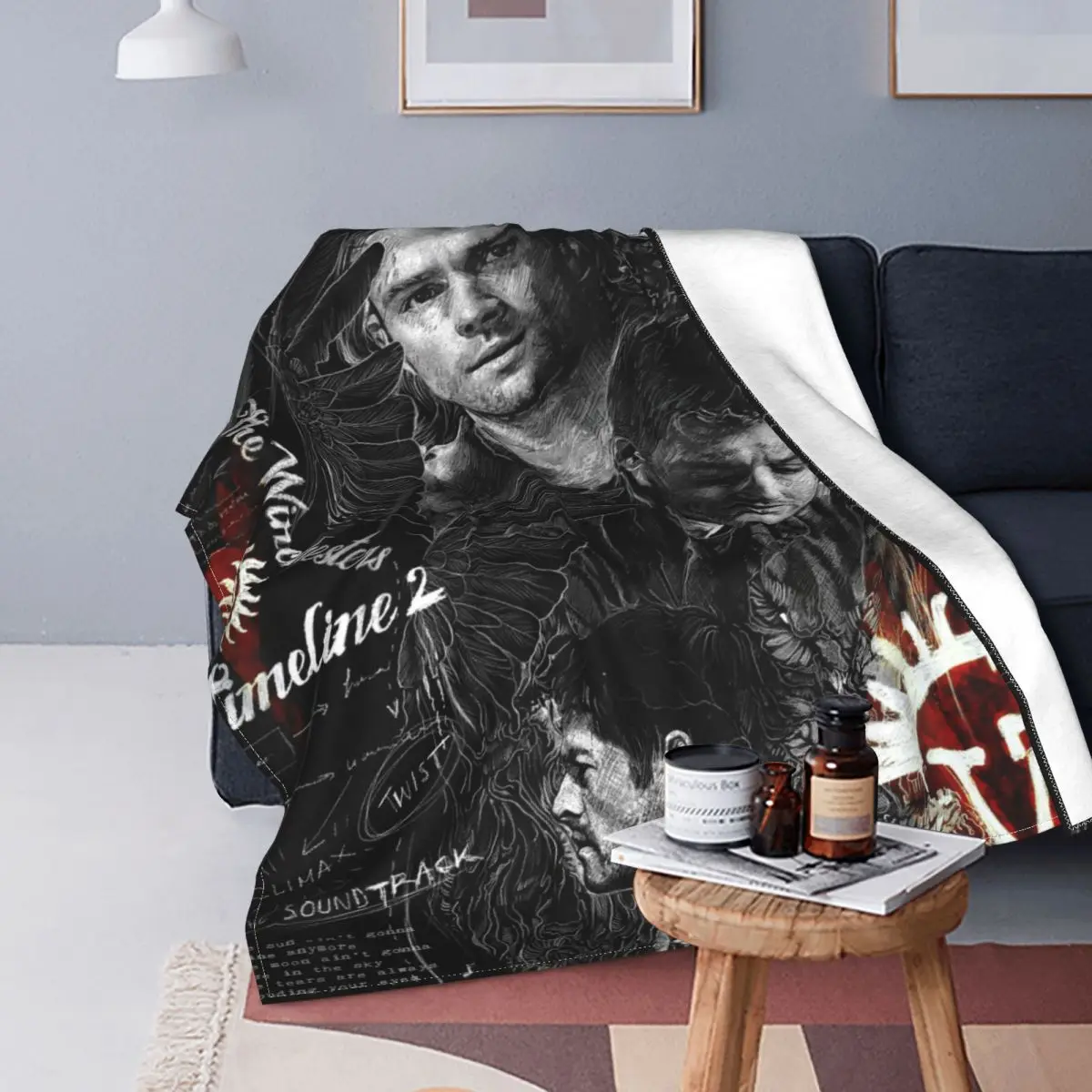 

Manta de franela de Sam Winchester, Dean, Winchester, Castiel, manta Supernatural con alas de película para el hogar, colcha lig