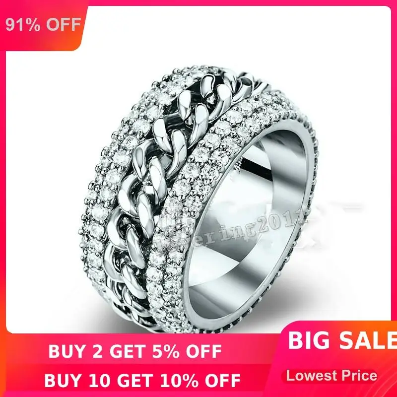 Женское и мужское кольцо из серебра 925 пробы с фианитом|wedding band ring|band ringwedding |