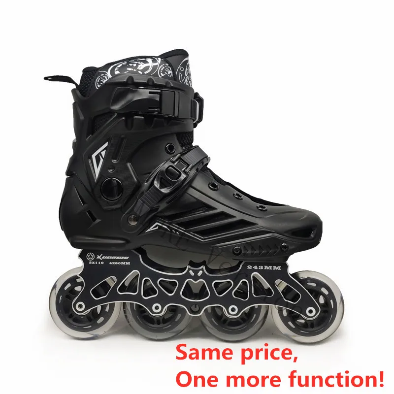 76-80-80-76mm Rockered Wheel Inline Skates Shoes with 4X80mm / 3X110mm Multi-use Skating Base Roller Patines Street Roll Sneaker