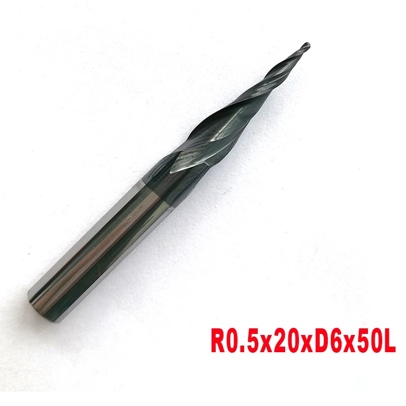 1 шт. R0.25/R0.5/R0.75/R1/R1.5/R2 HRC55 4 мм/6 мм хвостовик 2 канавки твердый карбидетомер