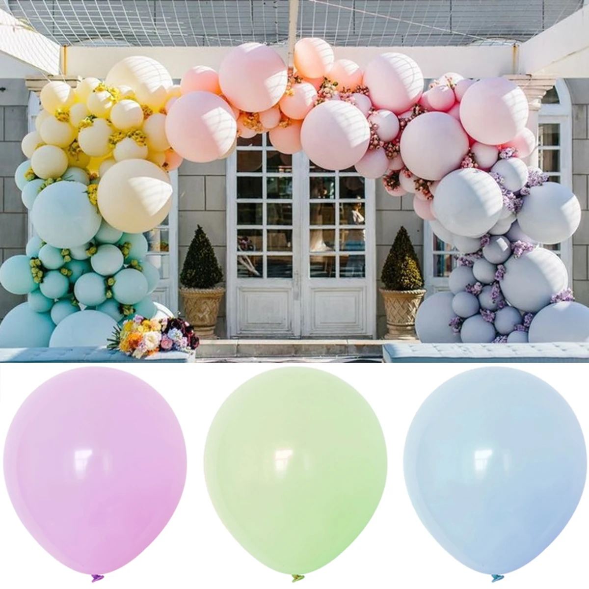 100 шт 10 дюймовый смешанный круглый шар Макарон конфеты цветной латексный День