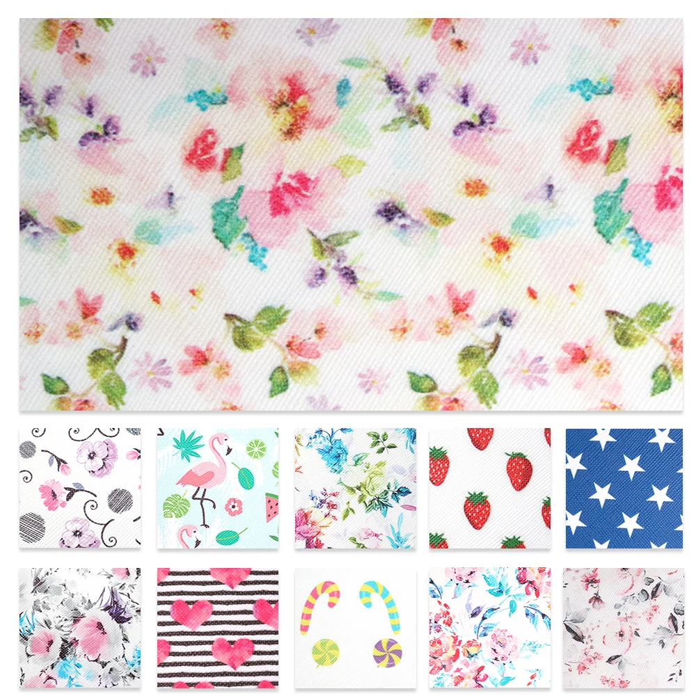 20*33 см цветок с принтом фруктов узора из синтетической кожи DIY ручной работы