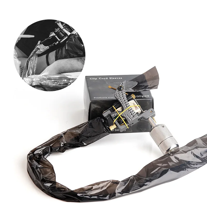 100 шт./компл. Черный Одноразовый зажим для тату-машинки шнур крючок рукава сумки