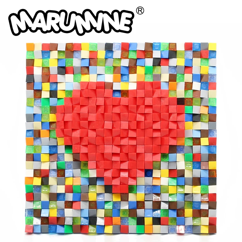 MARUMINE кубики MOC набор 641 шт. с Строительная пластина для строительных блоков Presentoir