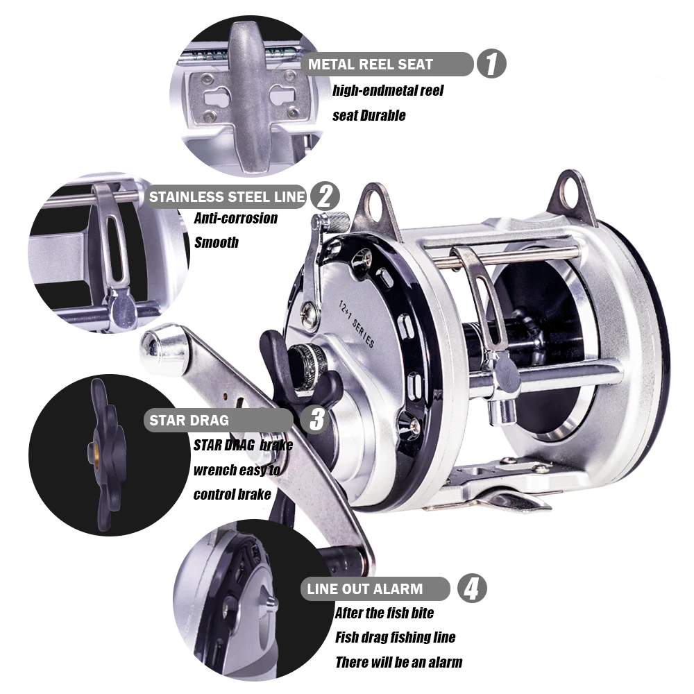 2021 Trolling Drum Fishing Reels Fishing Accessories Peche En Mer Jigging Reel Sea Slow Boat Baitcasting  Carretilha De Pesca