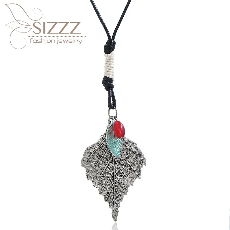 2019 личности ретро длинные деньги свитер с украшениями простые листья дикий