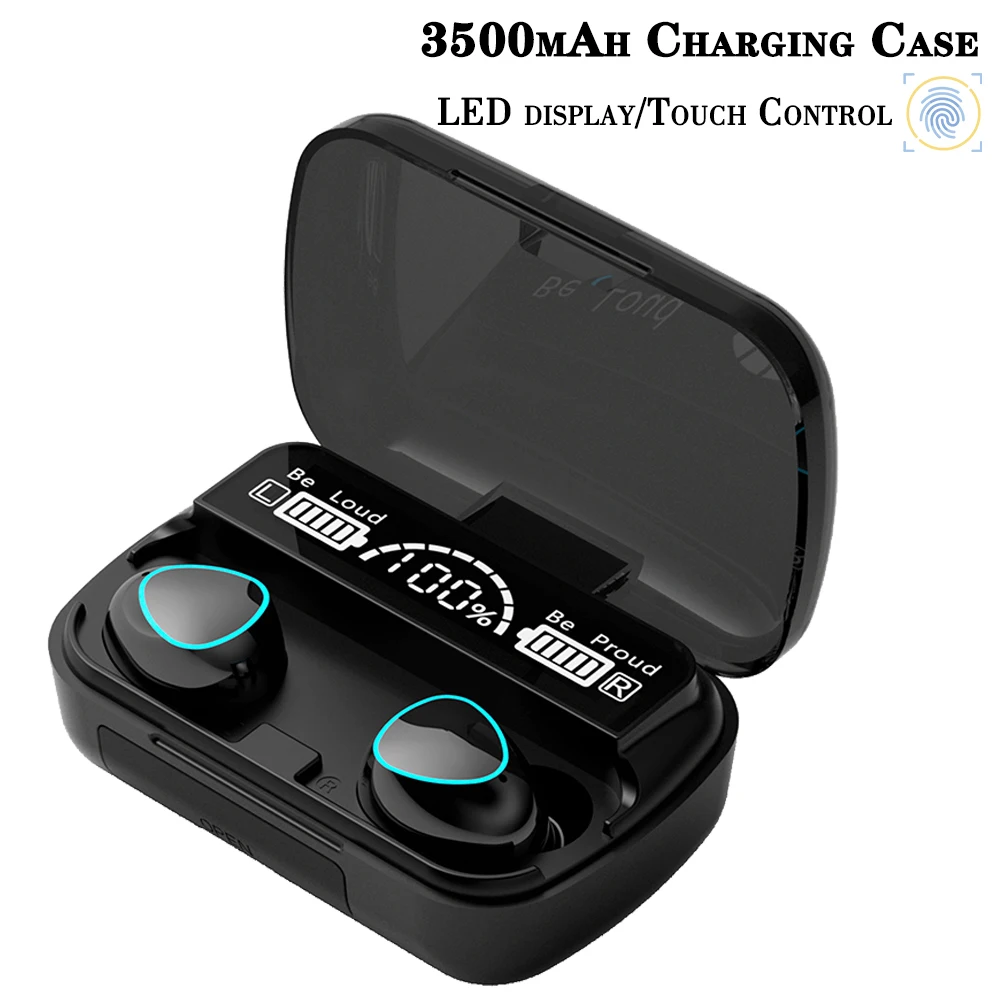 

TWS Bluetooth-Compatible 5.1 Headphone 3500mAh Charging Box Wireless Earphones Sports Waterproof Headsets With Mic Earbuds Gift