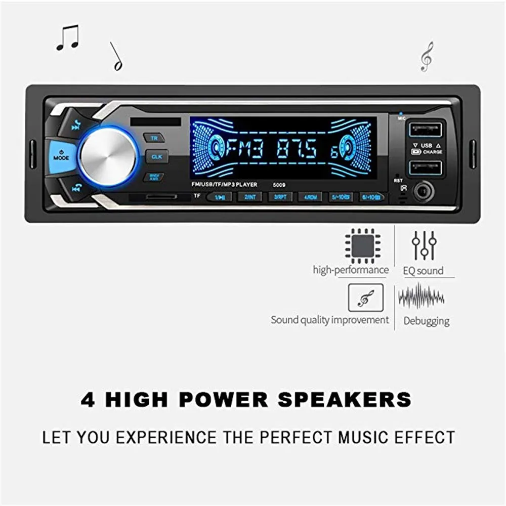 1 Din 12V Bluetooth Авто Стерео автомагнитолы 5009 автомобильные радио с пультом дистанционного управления в тире fm-радио двойной USB MP3 автомобильные Аудио плееры