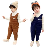 boys warm overalls autumn girls thick pants baby girl jumpsuit children clothing high quality 2021 winter kids ski down overalls