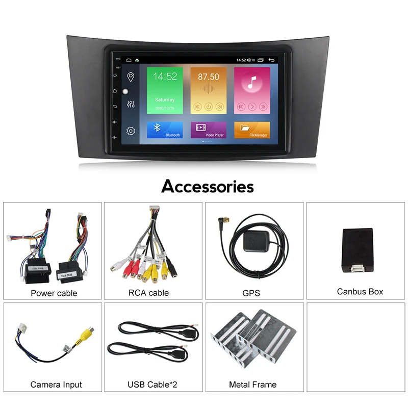 Автомобильный мультимедийный плеер 6 + 128G Android 10 2Din для Mercedes Benz E-Class W211 E200 E220 E300 E350