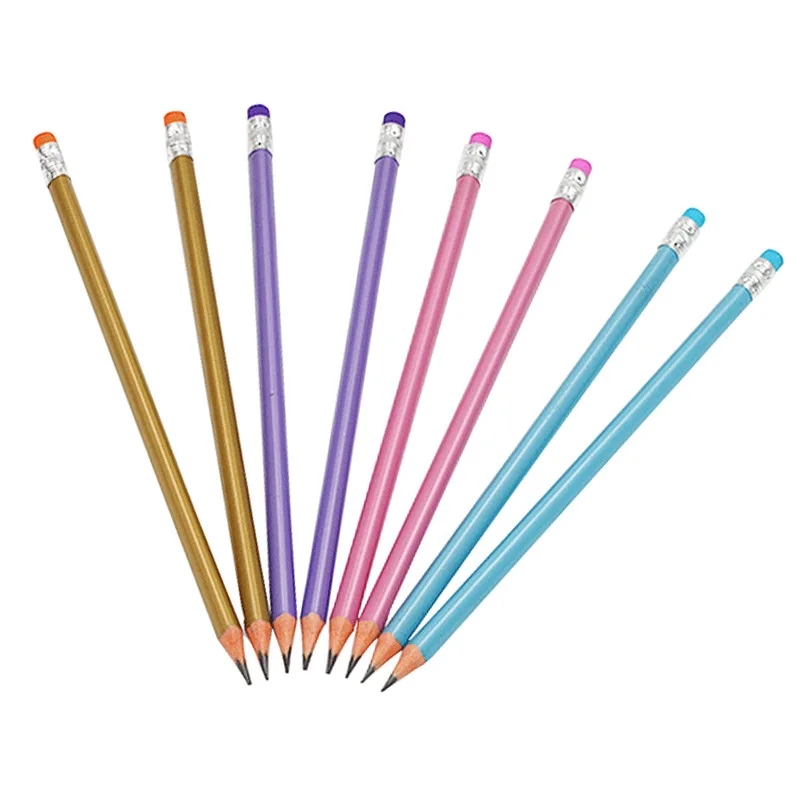 

120pcs kawaii pencil with erasers for school office supplies plastic pencil cute stationery prize for kids gift graphite pencil