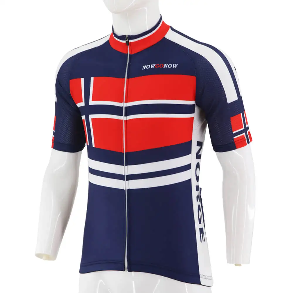 Футболка для велоспорта в стиле ретро норвежской команды мужская синяя одежда с