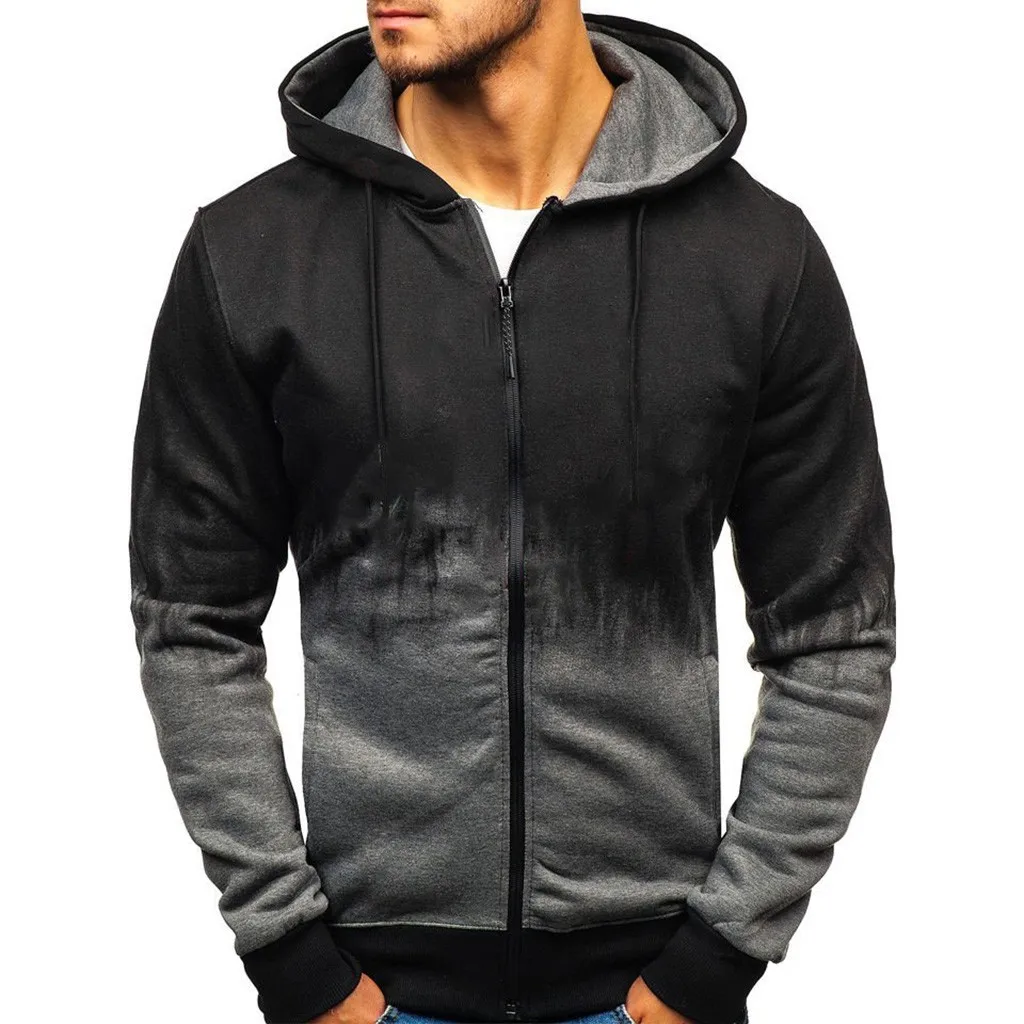 Мужская рубашка на молнии с градиентом и цветными блоками военные тактические