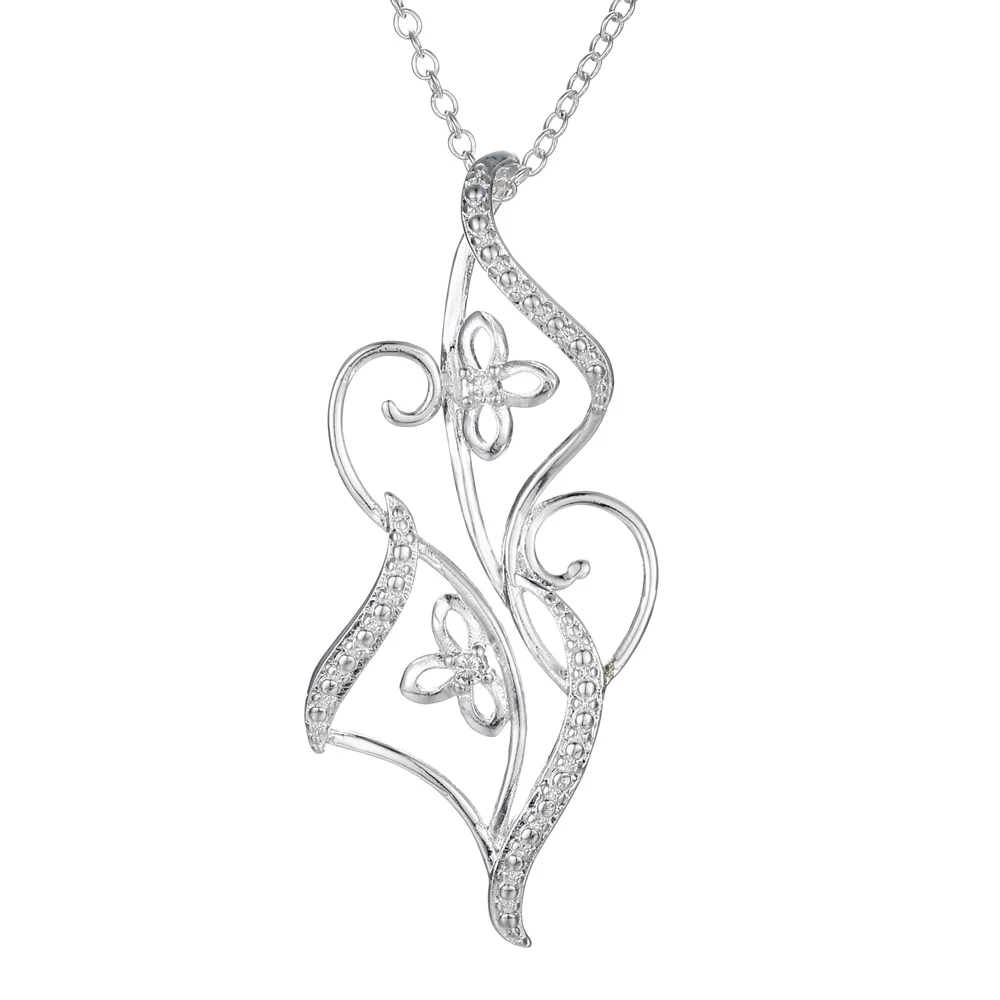 

AGTEFFER 925 Sterling Silver 18 Inch Flower Shape AAA Zircon Pendant Necklace For Women Fashion Wedding Party Charm Jewelry