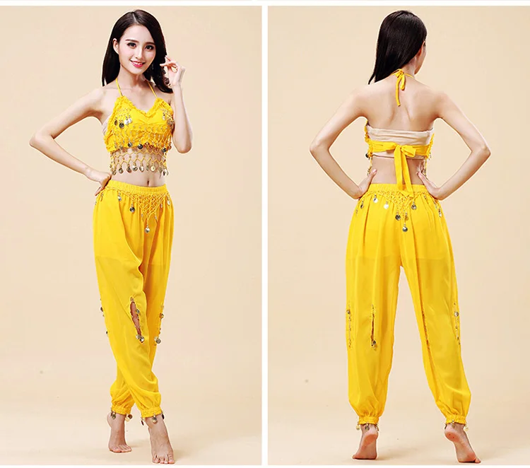 Костюм для танца живота женский с монетками сексуальный Индийские танцы |