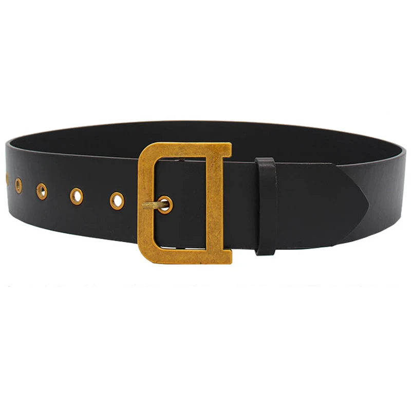 5 см Широкий Роскошный дизайнерский бренд D ремень для женщин кожа панк джинсы