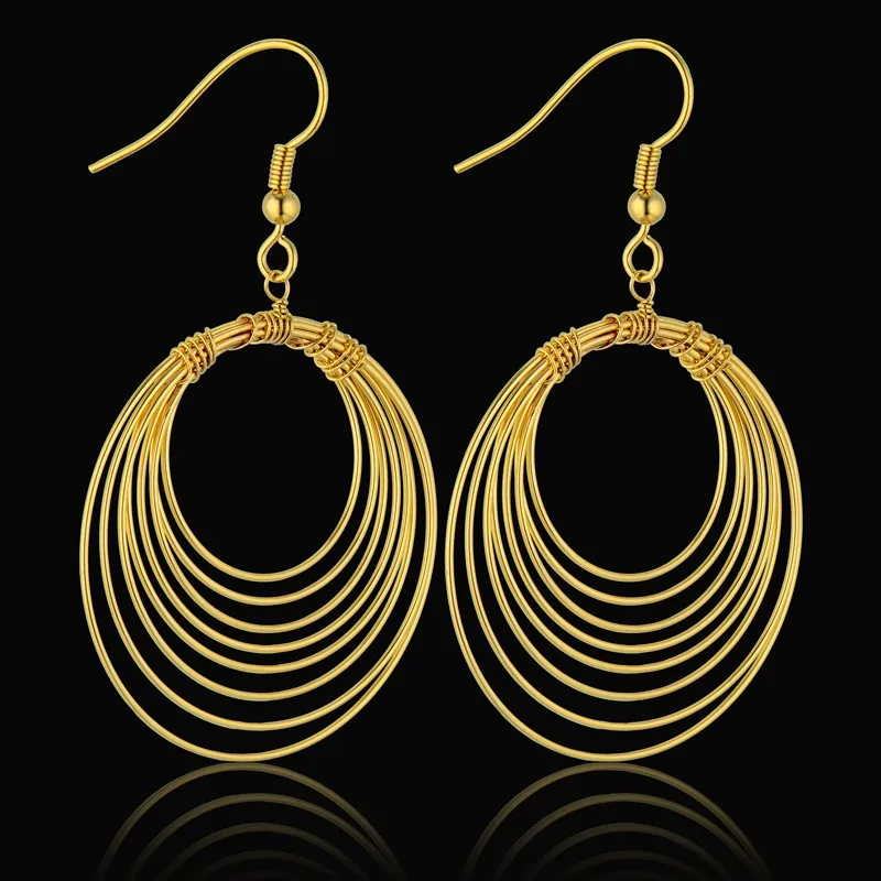 

Bohemia Gold Round Earrings Women Statement Big Drop Earing Indian Jewelry Oorbellen Pendientes Mujer Bijoux