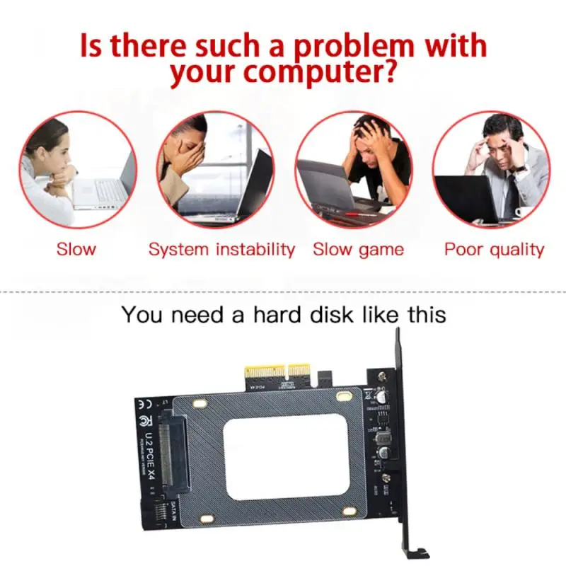 

1/2X PCIE Riser PCI Express 3.0 X4 To U.2 SFF-8639 Adapter U2 SSD To PCI-E Expansion Card PCI Express X4 To 2.5" SATA Riser Card