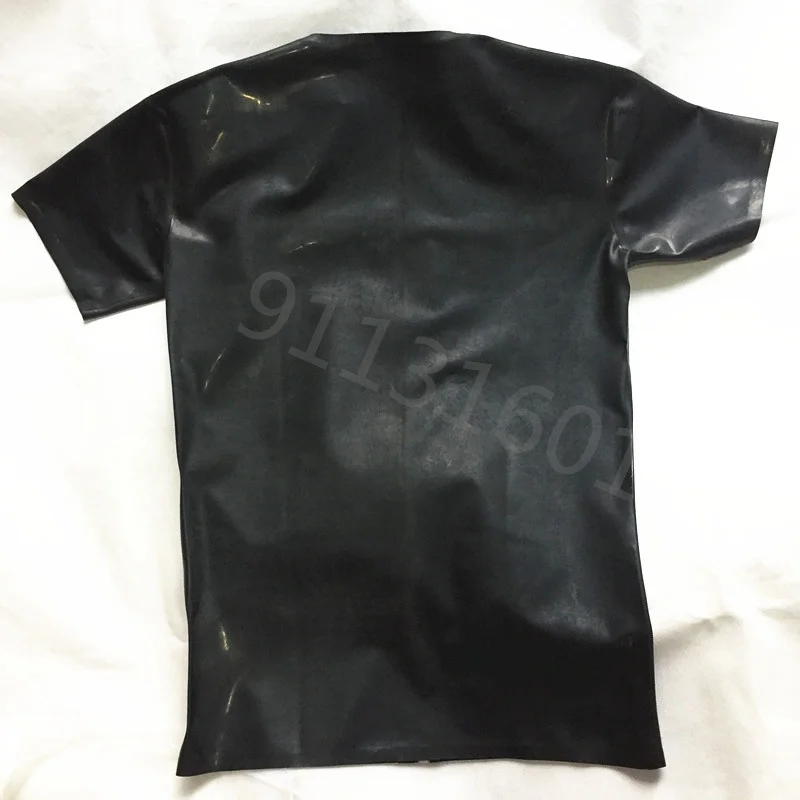 Латексный классический мужской топ ручной работы с коротким рукавом мужская