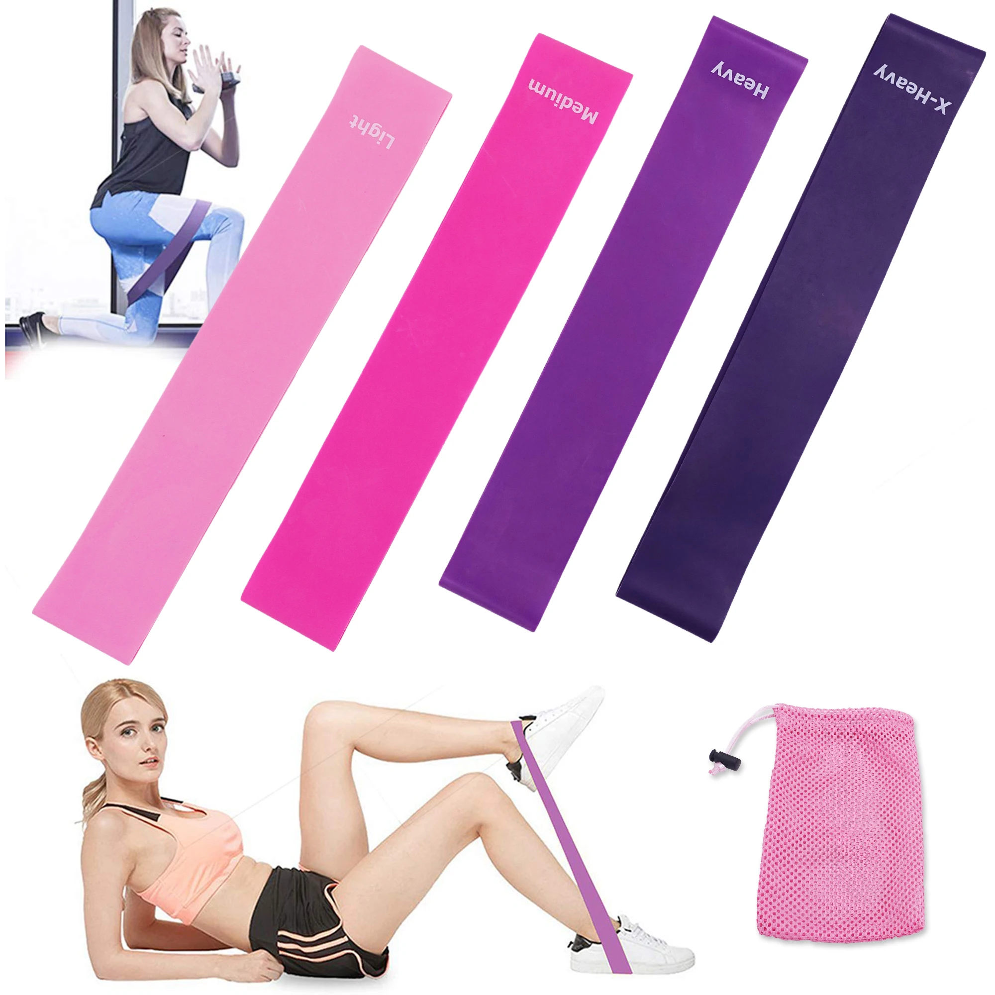 фитнес резинки для йоги фитнеса Мини петля розовые Эспандеры латексные
