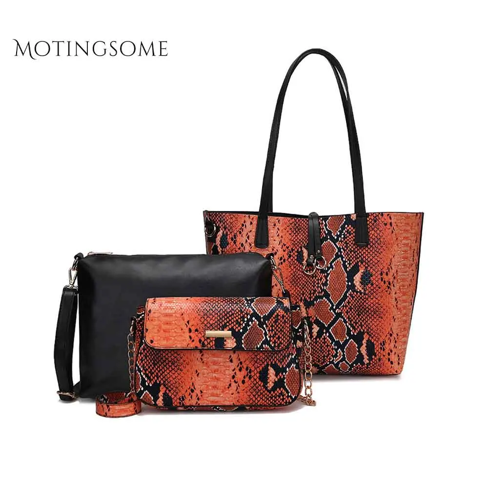 Повседневная женская сумка тоут из змеиной кожи большая для покупок брендовая