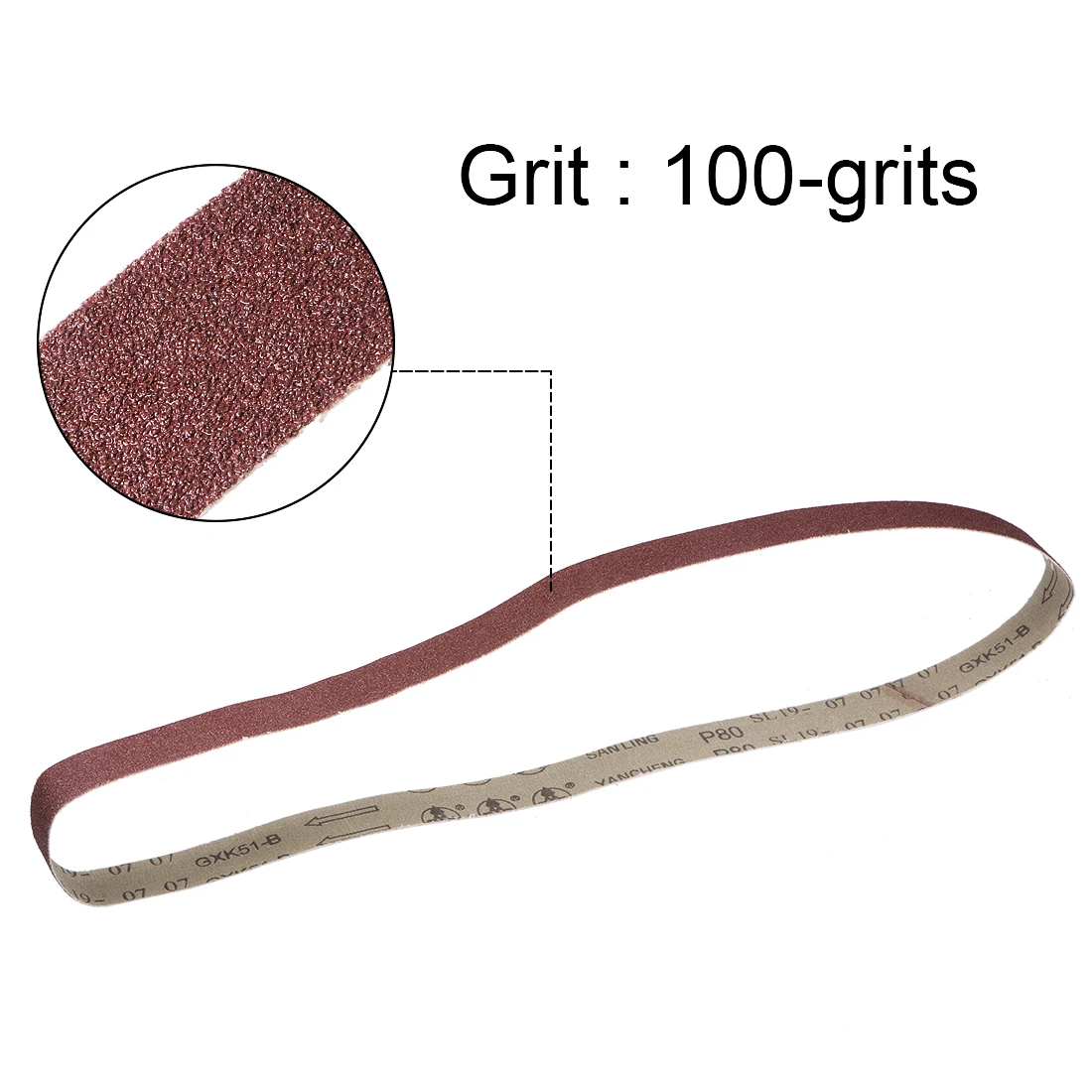 

uxcell 2pcs 1-inch X 42-inch(25mm X 1065mm) Sanding Belt 80 Grit Aluminum Oxide to wood, plastic, fiberglass steel metals