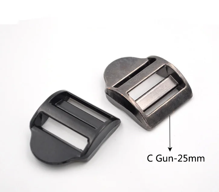 CGun-25mm Meetee 4 шт. ID20/25/32 ммметалл Тройная рюкзак плечевой ремень двухщелевая Пряжка DIY тесьма на поясе для регулирования обхвата застежка с пряжкой аксессуар - Цвет: CGun-25mm