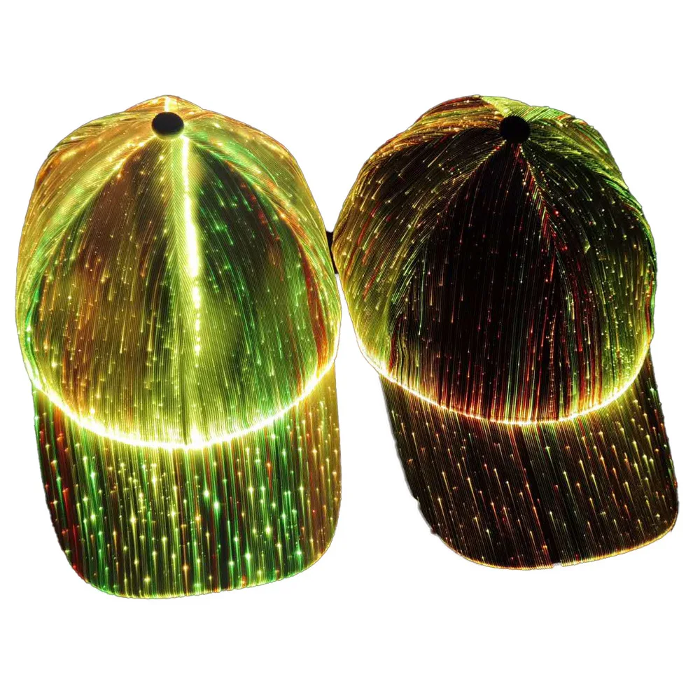 2021 New LED light cap fibre-optical adjustable hip-hop dancing baseball cap cosplay party outdoor female male woman men hat