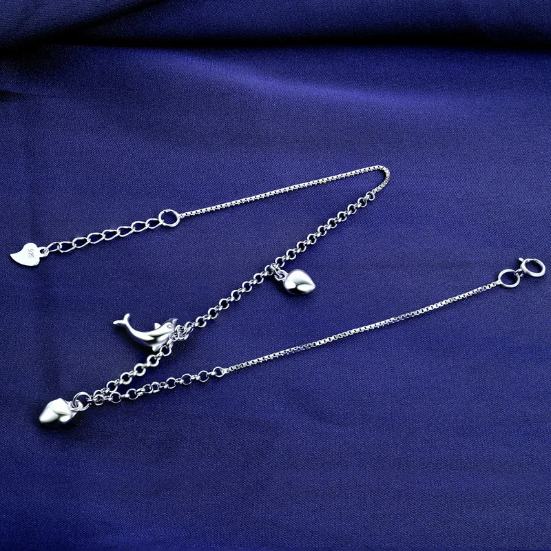 Анклет (браслет на ногу 925 серебро круглый шар браслет из бисера с симпатичным