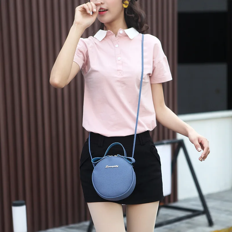 

Bag female 2021 new Korean litchi pattern letter One Shoulder Messenger Handbag women's mobile phone zero wallet