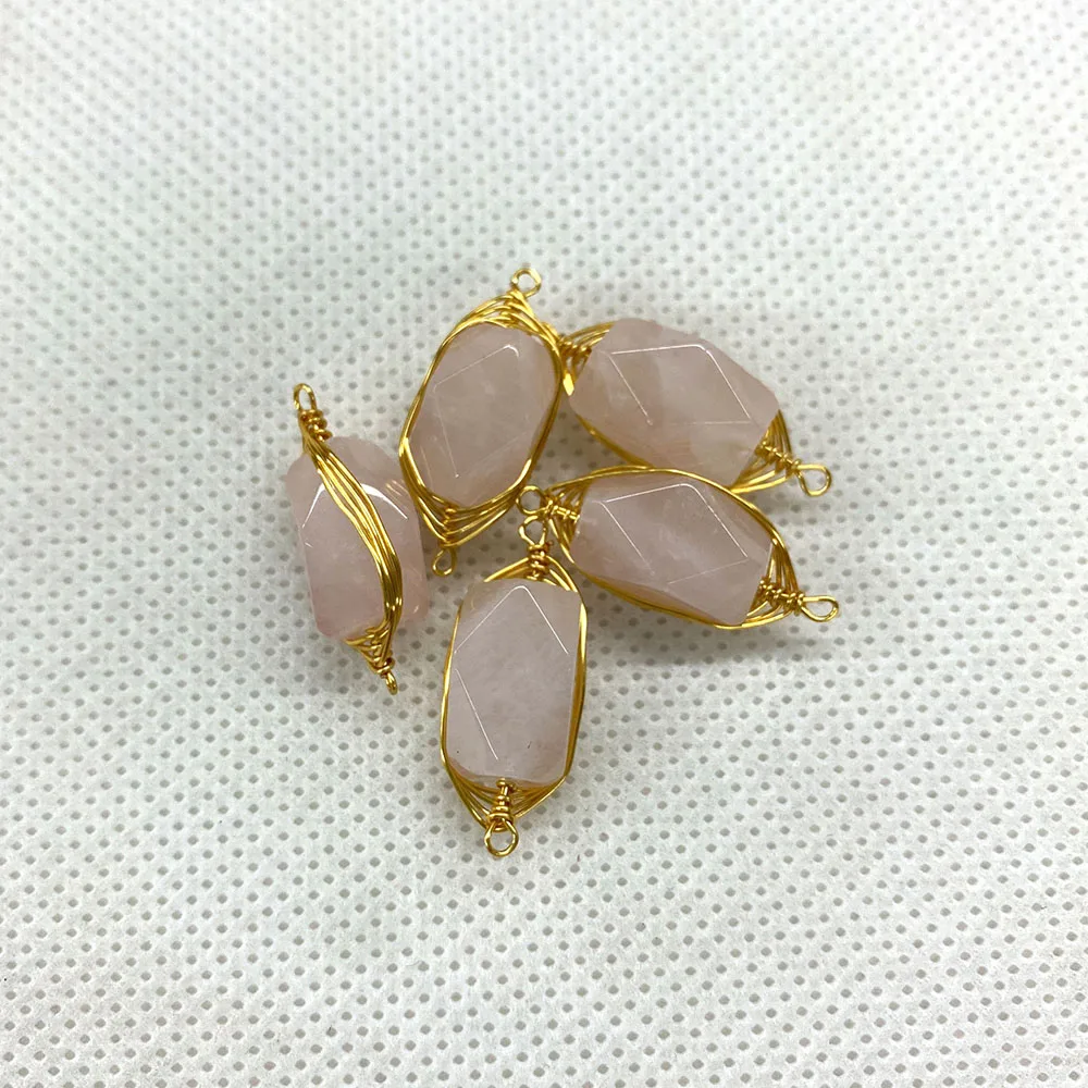 2 шт./упак. изысканного Натуральный камень два отверстия кулон голубой агат и