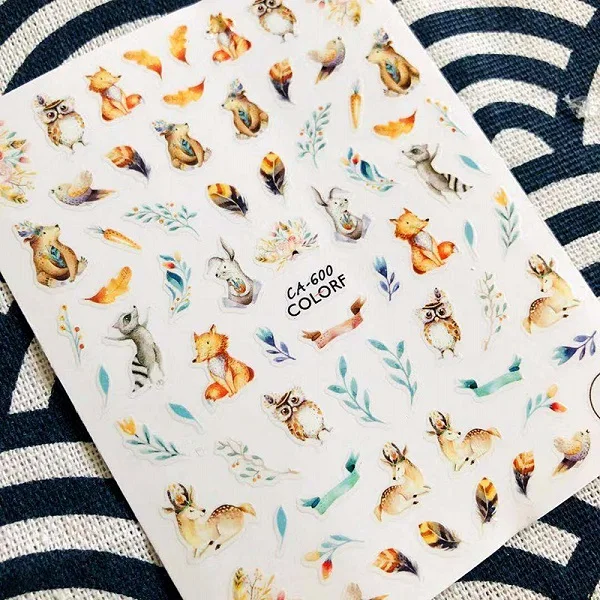 Декоративный инструмент для ногтей сделай сам слон Лиса кролики сам|Стикеры и