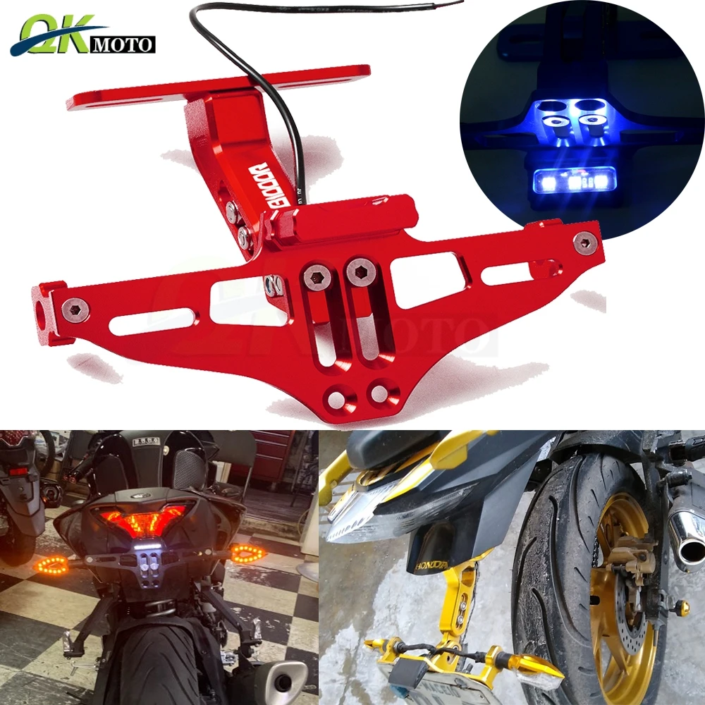 Мотоцикл Регулируемый угол алюминиевый номерной знак рамка Кронштейн с