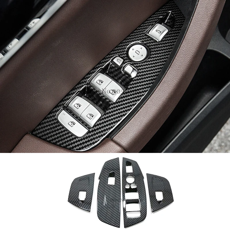 

ABS углеродное волокно для BMW X3 G01 2018 2019 крышка переключателя управления дверью, окном, стеклом, переключателем, отделка, Аксессуары для стайли...