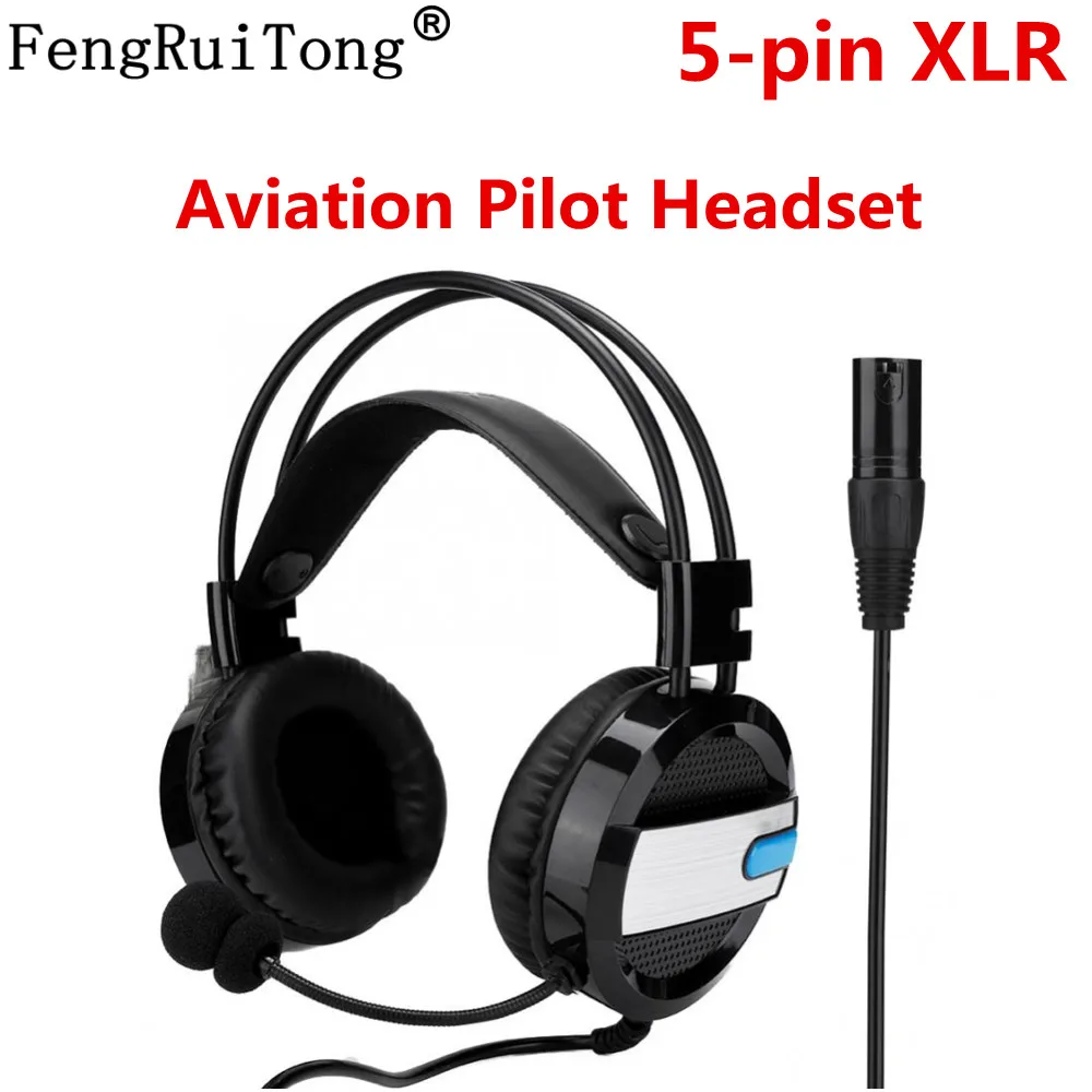 Radio Pilot Aviation Headset  5-PIN XLR Airbus pilot headset Adjustable volume