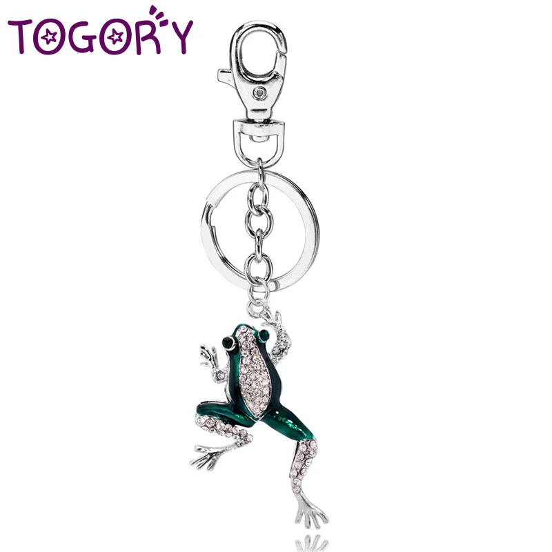 TOGORY животных Стиль Лаки лягушка кристалл брелки для ключей держатель женский подарок модные брелки-новинки горячая распродажа