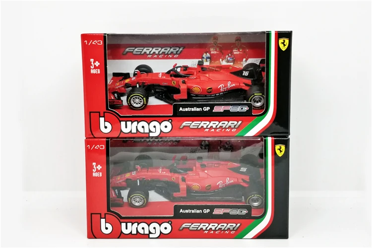 1:43 Bburago F1 2019 Ferrar SF90 Формула 1 гоночная модель автомобиля из литого под