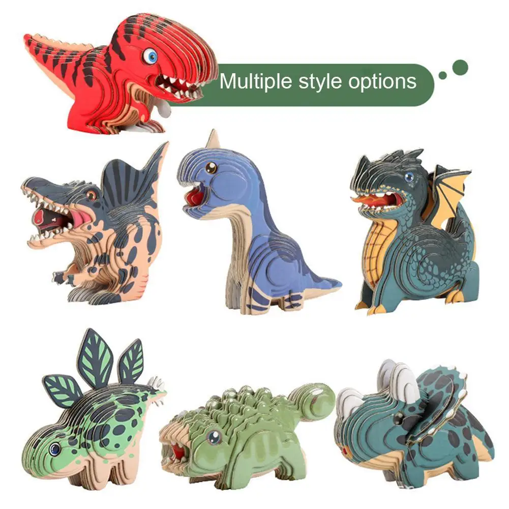

Забавные игрушки-пазлы «сделай сам», Детская модель динозавра, тираннозавр рекс, 3D динозавр, экшн-фигурка в сборе, игрушка динозавра