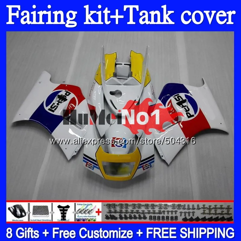 

+Tank For SUZUKI SAPC VJ21 RGV250 RGVT250 1988 1989 1990 1991 89MC.6 RGV-250 VJ22 21 RGV 250 88 89 90 91 Fairings White Blue