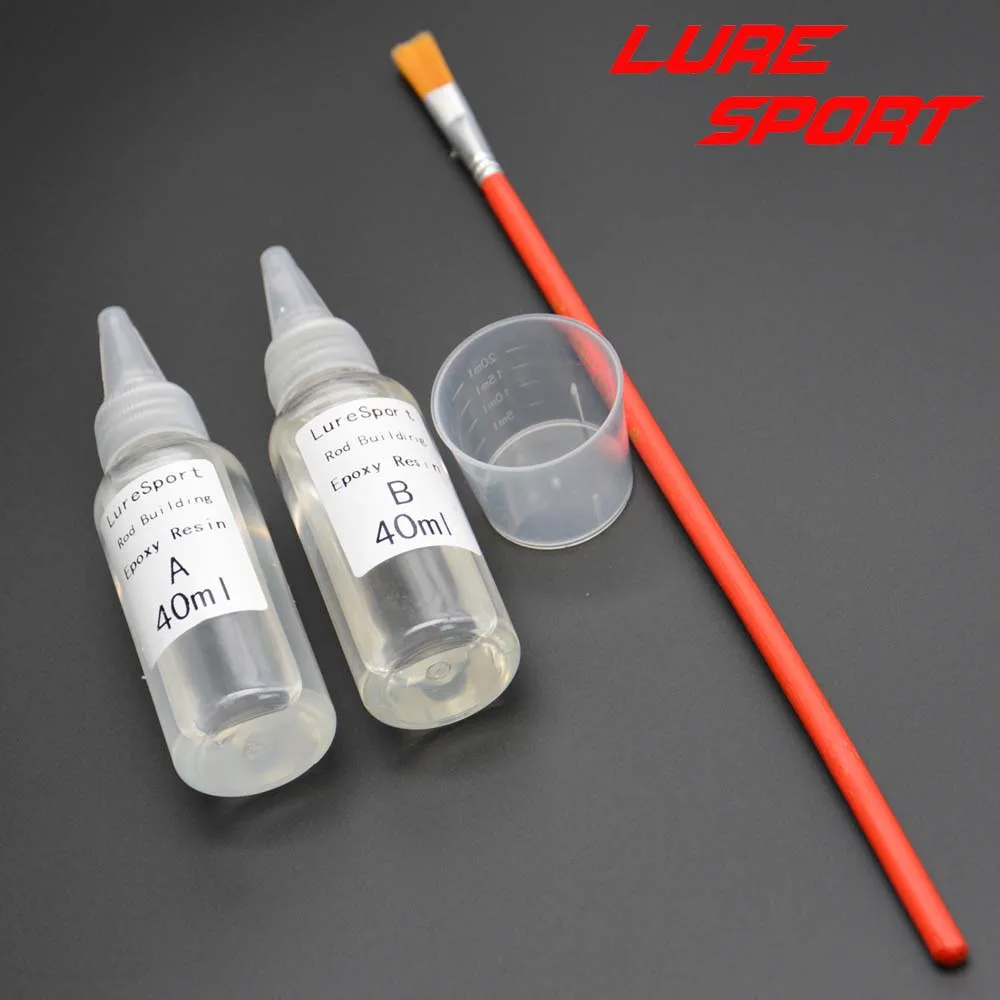 LureSport Epoxy with Bush and Cup Varnish for ligature Rod Guide Transparent DIY Fishing Rod Building Component Repair Kit